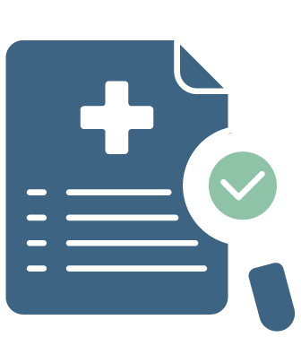 Icon representing evidence based with document and check sign 