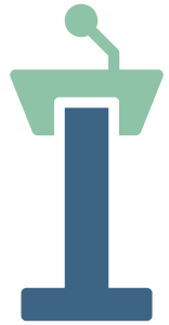 Podium icon representing Neurology Explained educational program